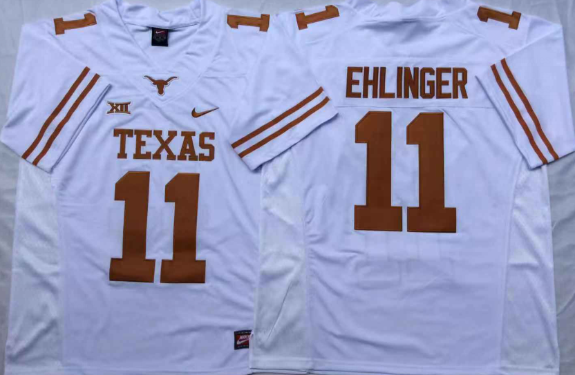 NCAA Men Texas Longhorns White #11 EHLINGER->ncaa teams->NCAA Jersey